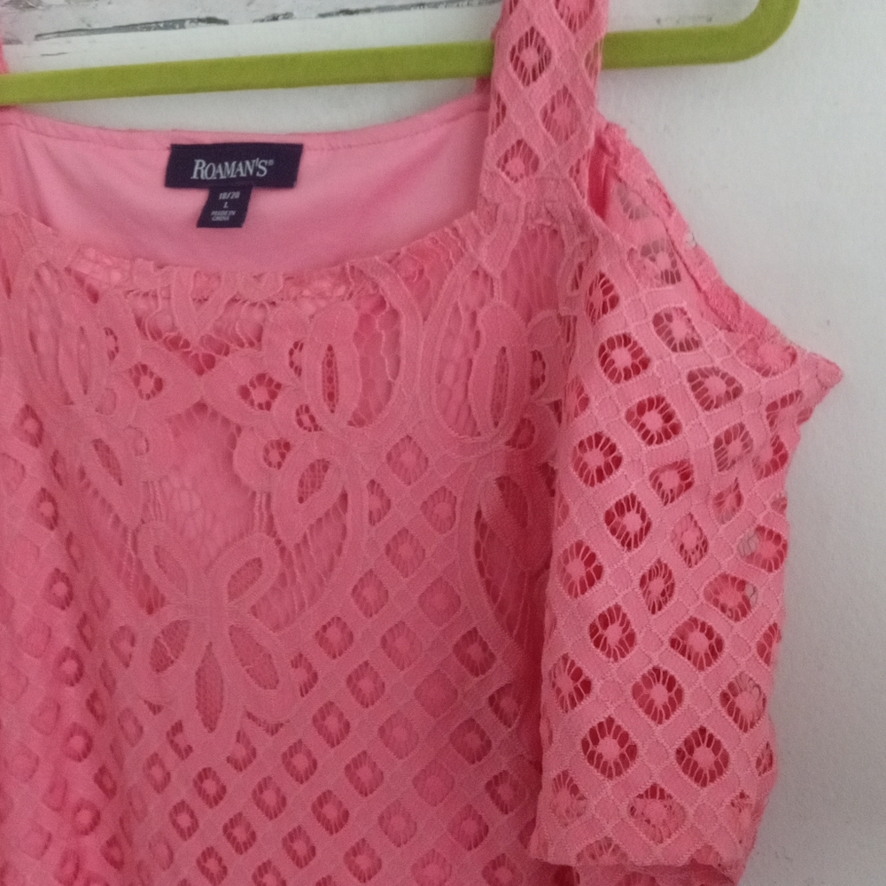 Roaman's Vibrant Pink Midi Dress - Picture 3 of 6